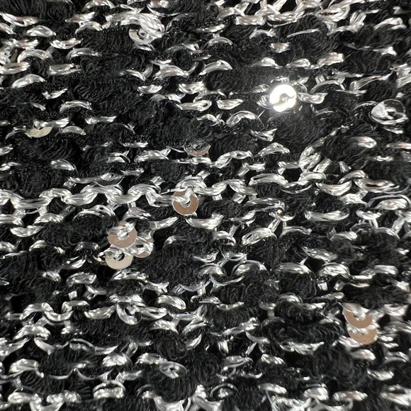 Alfani Layered-Look Sequined Sweater Black & Silver Long Sleeve Women's Size M - Picture 4 of 6